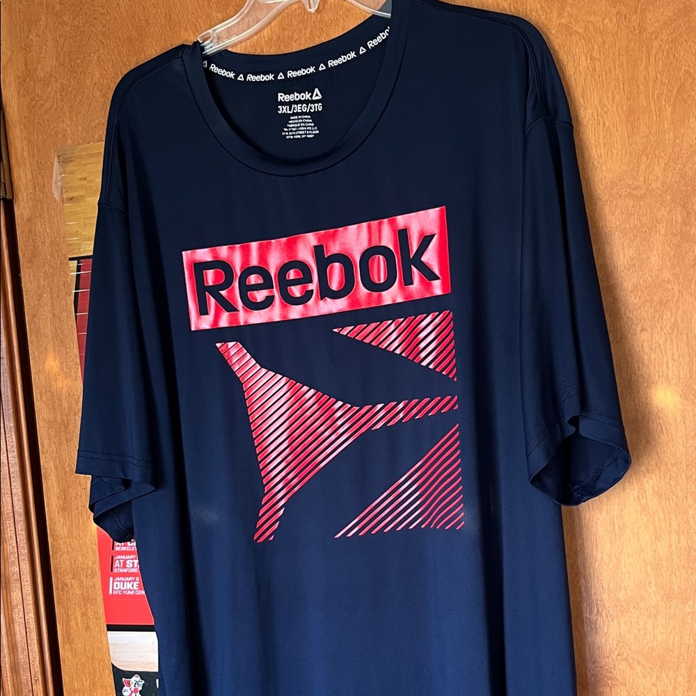 Reebok Navy Tee with Vibrant Red Graphic